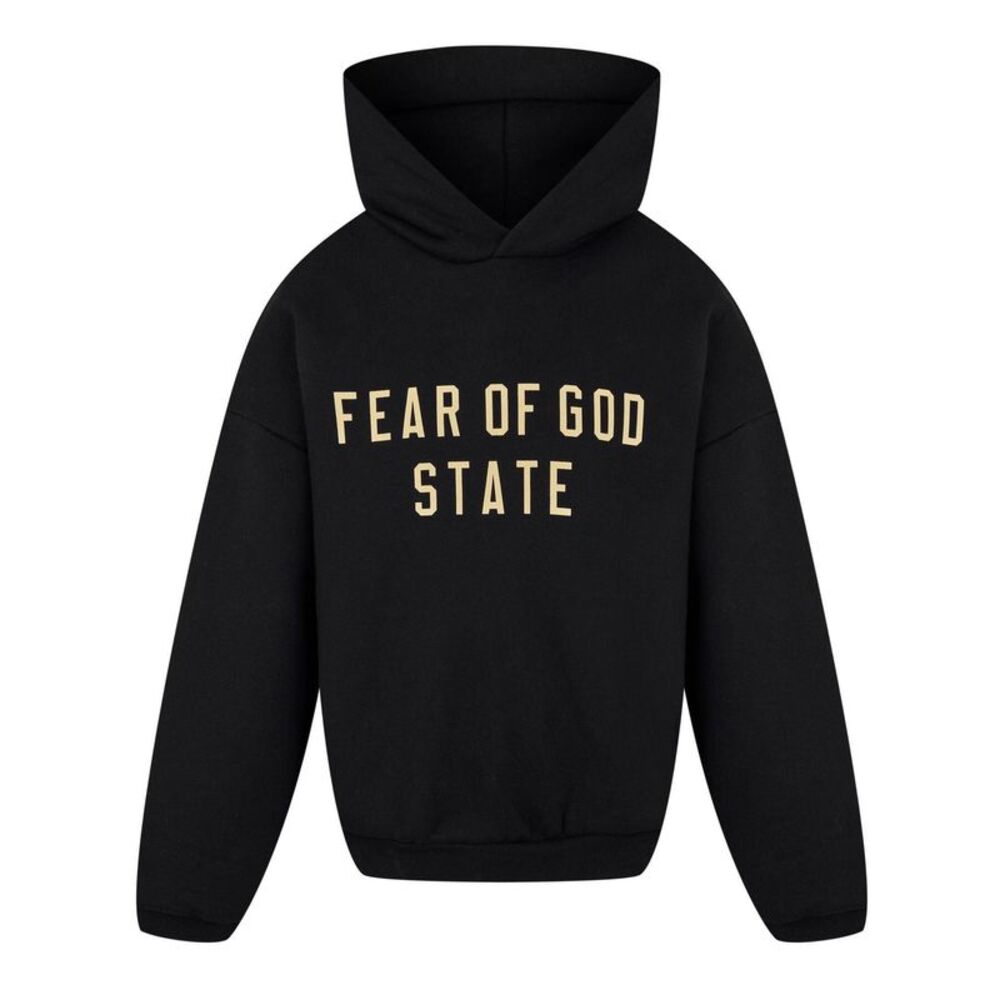 Fear Of God Essentials Childrens/Kids Graphic Print Hoodie / Black